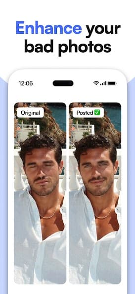 Retake AI app screen showing final image choices